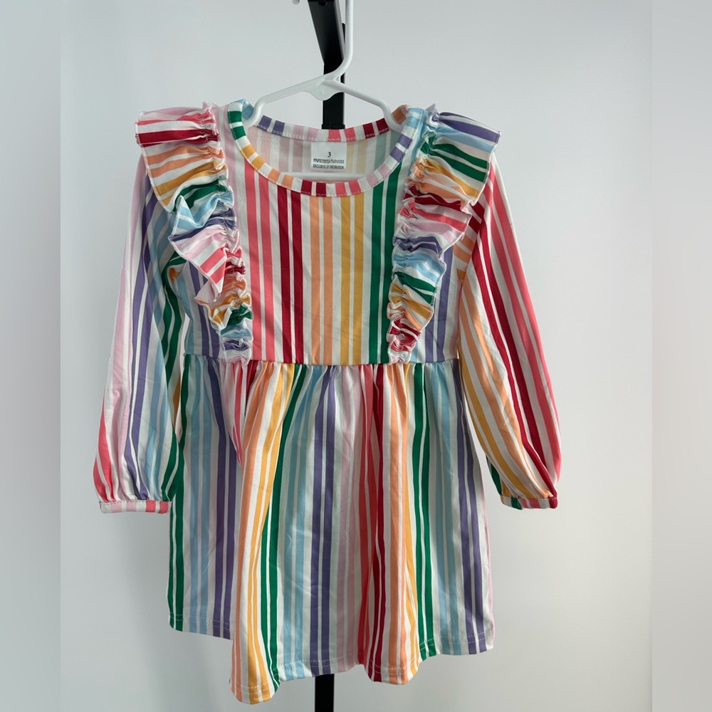 Emmy & Rose rainbow striped dress size 3 new with tags